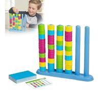 OEHUG Colour Stack Challenge Game,Color Matching Stacking Puzzle Game,Portable Stacking Games for 2 Players,Quick Puzzle Game for Kids/Adults,Portable Family Game for Travel (1pcs)