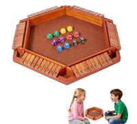 OEHUG Shut The Box Game for 6 Player,Wooden Board Game with Dice,Classic Family Maths Game for Adults & Kids, Travel Game Wooden Board Learning Traditional Family Game (B)