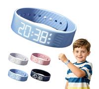 OEHUG Vibrating Alarm Wristband,Silent Vibrating Alarm Wristband,Vibrating Alarms for Deep Sleepers,20 Day Battery,2 Custom Alarms,for with Hearing Impaired Deaf & Autism,21.5 * 1.7 * 0.8cm (blue)