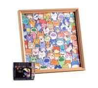 OEHUG Wooden Cat Puzzle Craft Kit, Paint Your Own Picture Frame - DIY Build & Color Activity with 24 Markers for Kids Ages 6-12,Creative Gift for Girls & Boys That Becomes Home Decor