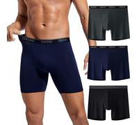 OEIOEI Boxers for Men Microfibre Trunks Underwear Soft Lightweight Underpants Boxer Briefs 3 Pack (M, Black/Dark Blue/Carbon Gray)