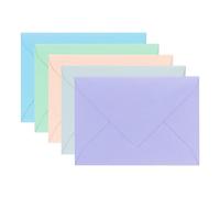 ÖKI Envelopes Pastel Set | for Greeting Cards, Invitations, Birthday Cards | Blue, Green, Peach, Grey, Purple | Letter Envelopes/Letter Cover | Size B6 125 x 176 mm | Pack of 10