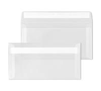 ÖKI Transparent Envelopes C5/6 Pack of 50 with Adhesive Strips 110 x 220 mm 100 g White Clear