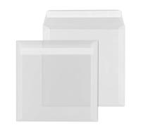 ÖKI Transparent Envelopes Square Pack of 50 with Adhesive Strips 220 x 220 mm 100 g White Clear