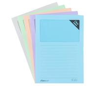 ÖKI Window Folders Pastel Set Organiser Folders Paper Pockets with Viewing Window Made from Renewable Raw Materials 120 g/m² A4 (220 mm x 310 mm) Pack of 10