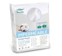 Oeko-TEX® 100% Cotton Waterproof Mattress Protector with 35 cm Corner, Hypoallergenic Breathable Bed Insulator, 160 x 200 cm