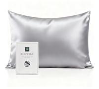Oeko-TEX Certified Silk Pillowcase for 100% Silk Pillow 22 Momme Certified Hair and Skin Benefits Anti Aging, Anti Dust Mite (Grey, 50 x 70 cm)