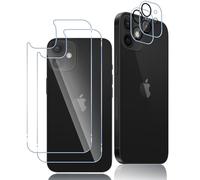 Oelrstfe 2 Pieces Back Screen Protector for iPhone 12 Mini with 2 Camera Lens Protector, Rear Tempered Glass, 9H Hardness Transparent HD Anti-Scratch Bubble-Free Glass Film