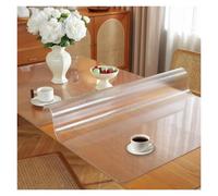 OELZWVN Clear Table Protector, 60x140cm, Matt Finish, 1.5 mm Thick, PVC Table Protector with Bevelled Edges, Protective Mat for Chests of Drawers, Coffee Tables and Wooden Table Tops