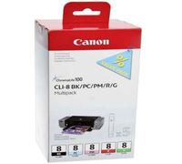 OEM Canon CLI8 Black/Photo Cyan/Photo Magenta/Red/Green Ink Cartridge Multipack 5x 13ml (5 Pack) - 0620B027