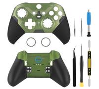 OEM Front and Back Housing Shell Replacement Kit for Xbox Elite Series 2 Controller - Includes Faceplate, Grip Cover, and Repair Tools (Halo-Green)