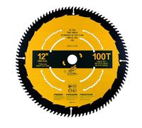 OEM home 12in 100T Fine Finish Miter Saw Blade, Compatible with DEWALT, Wood, Arbor 1 Inch, 100 Teeth, 12 Inches, Alloy Steel