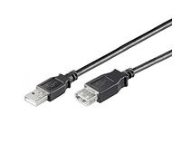 OEM SYSTEMS CC-100201-006-N-B USB 2.0 Extension Cable Type A Male to Type A/Female Double Shielded AWG 24 Copper 480 Mbit Data Transfer 60cm Length Black