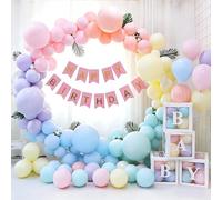 OEMG 100pcs 5/10/12 Inch Pastel Balloons Rainbow Party Decorations Macaron Candy biodegradable Thickened Latex Balloon for Kids Birthday Unicorn Party Decor Baby Shower Supplies Wedding Balloon Arch