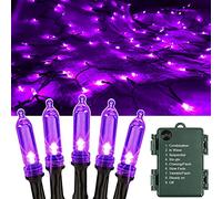 OEMG Purple Lights Halloween String Lights, 8 Modes 40ft 120 LED Halloween Lights Battery Operated Waterproof Halloween Decorations Lights for Outdoor Indoor Garden Christmas Party Decor (Purple)