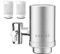 OEMIRY NSF/ANSI 42 Certified Faucet Water Filter, Stainless Steel Faucet Water Filter for Kitchen Sink, Reduces 99.99% Lead, Chlorine, Heavy Metals, Bad Taste & Odor (2 Filters Included)