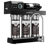 OEMIRY Stainless Steel 600 GPD Tankless Reverse Osmosis System, 9-Stage Alkaline Remineralization Under-Sink Water Filter, 2:1 Pure-to-Drain, Plug-in for Home, Kitchen, and RV