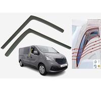 OEMM Set Of 2 Wind Deflectors IN-CHANNEL Type Compatible with RENAULT TRAFIC, VAUXHALL/OPEL VIVARO VAN MINIBUS 2014 2015 2016 2017 2018 2019 2020 Side Visors Window Deflectors, DARK TINTED