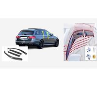 OEMM Set Of 4 Smoke Tinted Wind Deflectors IN-CHANNEL Type Compatible with MERCEDES BENZ E CLASS S213 ESTATE/WAGON 5 DOOR 2016 to 2023 Models Acrylic Glass Side Window Deflectors Sun Visors