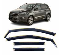 OEMM Set Of 4 Wind Deflectors For FORD KUGA MK2 5 door SUV 2013 2014 2015 2016 2017 2018 2019 In-Channel Acrylic Side Window Visors-Smoke Tinted Rain & Sun Guards Reflectors.