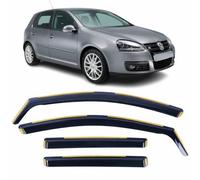 OEMM Set Of 4 Wind Deflectors For VW GOLF MK5 5 DOOR Hatchback 2004 2005 2006 2007 2008 2009 In-Channel Acrylic Side Window Visors-Smoke Tinted Sun & Rain Guards Reflectors.