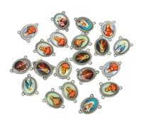 OEMOO 20Pcs St Benedict Our Lady Medal for DIY Catholic Jewelry Making | Virgin Mary Christ Jesus Rosary Center Connection Part for DIY Jewelry Making