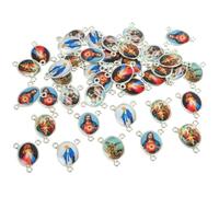 OEMOO 20Pcs St Benedict Our Lady Medal for DIY Catholic Jewelry Making | Virgin Mary Christ Jesus Rosary Center Connection Part for DIY Jewelry Making