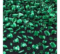 OEMOO 500 Pieces Sewing Gems Acrylic Sewing Crystal Mixed Shapes Sew On Rhinestones with Sewing Holes for Clothes DIY Crafts Costume Garment Shoes Decoration (Green)