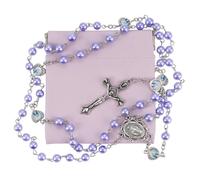 OEMOO Rosary Beads Catholic, 8cm*8cm, Leather+Pearl, No Gemstone