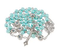 OEMOO Rosary Beads Catholic, 8cm*8cm, Leather+Pearl, No Gemstone