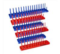 OEMTOOLS 22237 6 Piece SAE and Metric Socket Tray Set (Red and Blue), SAE and Metric Socket Storage, Socket Organizer Tray for Toolbox