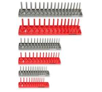 OEMTOOLS 22413 6 Piece SAE and Metric Socket Tray Set-Red and Grey, 6 Pack