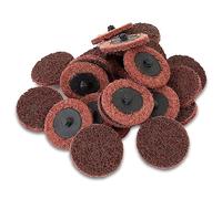 OEMTOOLS 22516 2” Twist Lock Surface Prep Discs, 25 Piece Set, Medium, Maroon Finishing Abrasive 2” Sanding Disc Surface Conditioning Tool Bundle, Sander, Rotary Tool, and Die Grinder Accessories