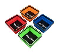 OEMTOOLS 26052 Foldable Magnetic Tray Set, Magnetic Tray for Mechanic's Small Parts, Sorting and Storage, Collapsible, 4-1/2" Square, 2 lb. Capacity, 4 Colors