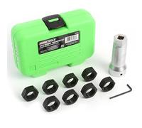 OEMTOOLS 37233 Axle Spindle Threading Set, Cleans and Repairs Axle Threads, Fits Most Vehicles, 1 Piece, Hex, Alloy Steel, Green, M20 x 1.25 - 3/4" x 20 UNEF, Right Hand, Coarse, Nuts, Hexagonal