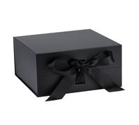 OEMVALATY Black Gift Box,14x12x5 Inches Gift Boxes with Lids for Presents with Magnetic Closure and Ribbon for Wedding,Storage,Birthday