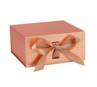 OEMVALATY Rose Gold Gift Box,12x10x5 Inches Gift Boxes with Lids for Presents with Magnetic Closure and Ribbon for Wedding,Storage,Birthday