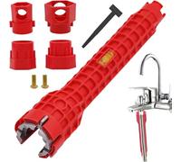 OENBATOM 14 in 1 Faucet Wrench Tool, Multi-Functional Tap Spanner with Anti-Slip & Comfortable Grip, Plumbing Tool for Tight Spaces in Sink, Bathroom, Kitchen, Plumbing Repair
