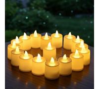 OENBATOM 24PCS Battery Operated Tea Lights - Flameless LED Candles with Realistic Warm White Glow, Long-Lasting Fake Candles for Weddings, Halloween & Home Decor