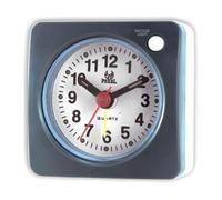 OENBATOM Silent Travel Alarm Clock - Non-Ticking, Quiet Mini Analog Clock with Snooze & Nightlight Function - Large Display for Heavy Sleepers - Ideal for Bedside & Travel