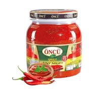 Öncü Premium Turkish Paste - Traditional Tomato & Pepper Mixed Paste, Hot Pepper Paste, & More - Authentic, Rich & Naturally Sun-Ripened - 100% Pure & Additive-Free (1600g, Mild Pepper Paste)