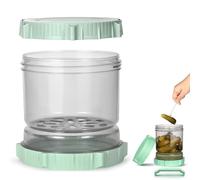 Oenothera 1 Pieces 1420ML Pickle Jar with Strainer Flip, Olives Hourglass Jar, Hourglass Olive Jars for Pickle Juice Separator for Olives,Gherkins or Sliced Pickles