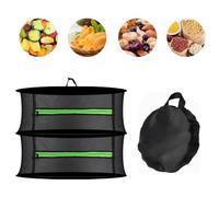 Oenothera 2 Layers Hanging Herb Drying Net, Collapsible Mesh Hydroponic Dry Net Herb Dryer, Plant Drying Rack Net for Drying Seeds, Herb, Vegs, Fruits