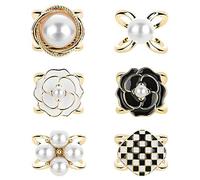 Oenothera 6 Pieces Scarf Clip, Three Rings Scarf Ring, Silk Scarf Clasp Clips, Enamel Simple Style Scarf Ring, Clothes Corner Knotted Button, for Women Girls Decorative