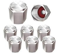 Oeream Brass (8 Pack) Tire Valve Caps Silver, Premium Metal Rubber Seal Tire Valve Stem Caps, Dust Proof Covers Universal fit for Cars, SUVs, Bike and Bicycle, Trucks, Motorcycles