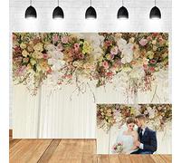 OERJU 10x6.5ft Wedding Floral Wall Backdrop Wedding Backdrop for Reception White Pink Rose Flowers Photography Background Bridal Shower Anniversary Birthday Party Decoration Banner Photo Booth Props