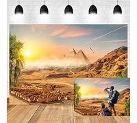 OERJU 10x8ft Sunset Egypt Backdrop Egyptian Desert Pyramid Antiquity Civilization Background for Panorama Photography Egyptian Travel Themed Banner Adults Portraits Photo Vinyl Studio Props