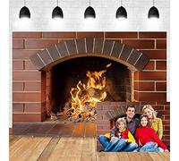 OERJU 5x3ft Burning Firewoods Backdrop Blazing Fire Flaming Woods Warm Fireplace Photography Background Camping Barbeques Party Winter Christmas Party Decor Kids Adult Photo Shoot Vinyl Studio Props
