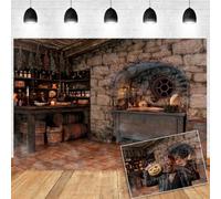 OERJU Witches Cottage Backdrop Halloween Magic Room Witch Kitchen Magical Potion Wizard Skulls Sorcerer Photography Background Mid Century Vintage Old House Witch Halloween Party Decorations 10x8ft