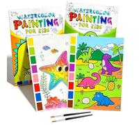 Oerphh Water Coloring Book Paint Set Workbook with paintbrushes drawing paper and color charts Birthday Girls Boys Travel Art Crafts Watercolor Painting Gift Party Books Mini Bags (color1)